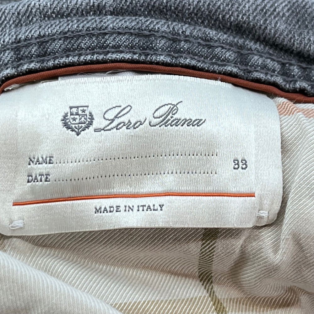 Loro Piana Quarona Gray Stretch Jeans Size 33 Button Fly Cotton/Elastane Blend - Picture 5 of 12